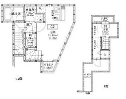 JR中央線 阿佐ケ谷駅 徒歩8分の賃貸アパート 2階1LDKの間取り