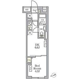 東京メトロ丸ノ内線 荻窪駅 徒歩5分の賃貸マンション 4階1DKの間取り