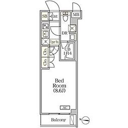 東京メトロ丸ノ内線 方南町駅 徒歩11分の賃貸マンション 4階1Kの間取り