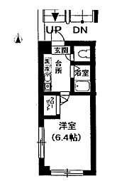 西武新宿線 井荻駅 徒歩15分の賃貸マンション 1階1Kの間取り