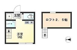 東京メトロ丸ノ内線 南阿佐ケ谷駅 徒歩10分の賃貸アパート 1階ワンルームの間取り