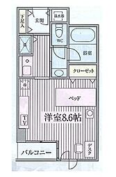 東京メトロ丸ノ内線 荻窪駅 徒歩9分の賃貸マンション 3階1Kの間取り