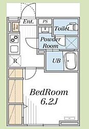 京王線 芦花公園駅 徒歩8分の賃貸アパート 1階1Kの間取り