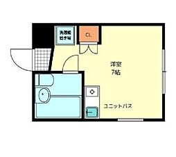 東京メトロ丸ノ内線 中野坂上駅 徒歩7分の賃貸マンション 1階ワンルームの間取り