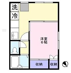 JR中央線 高円寺駅 徒歩5分の賃貸マンション 1階1Kの間取り