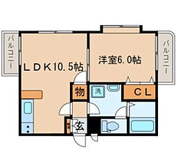 西武新宿線 新井薬師前駅 徒歩4分の賃貸マンション 3階1LDKの間取り