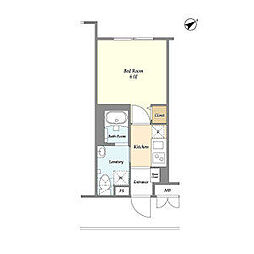 小田急小田原線 代々木八幡駅 徒歩9分の賃貸マンション 2階1Kの間取り