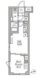 東京メトロ丸ノ内線 荻窪駅 徒歩5分の賃貸マンション 地下1階1DKの間取り