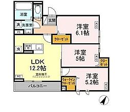 東京メトロ丸ノ内線 荻窪駅 徒歩18分の賃貸アパート 2階3LDKの間取り