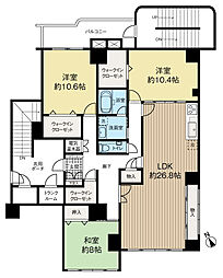パークハイツ南大通 3LDKの間取図画像