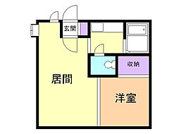 ハウスモア 1DKの間取図画像