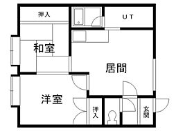 グランドハイツ永山713 2LDKの間取図画像