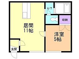 コーポ錦 1LDKの間取図画像