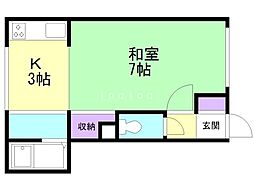 ダイイチハウス 1Kの間取図画像