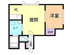 レジデンス 1LDKの間取図画像