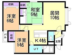 サングリーンカムイ 3LDKの間取図画像