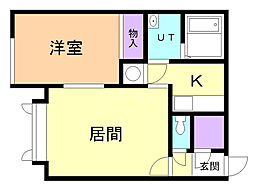 シエル・エトワール 1LDKの間取図画像