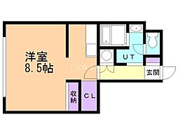 緑神館 ワンルームの間取図画像
