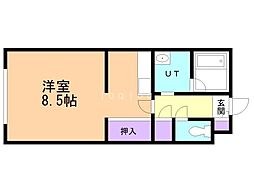 緑神館 ワンルームの間取図画像