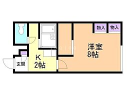 レオパレスデュオ.J 1Kの間取図画像