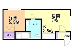 ロアール 1LDKの間取図画像