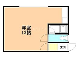 第2シュロス ワンルームの間取図画像