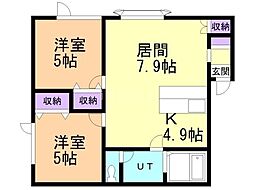 YOUトピア東光1番街 2LDKの間取図画像