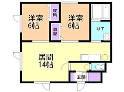 四季の花北欧館B 2LDKの間取図画像