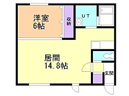 コンフォート10・14 1LDKの間取図画像