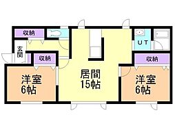 アクアプラネット 2LDKの間取図画像