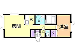 スカイライフ 1LDKの間取図画像