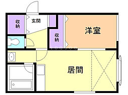 プレキャトラン 1LDKの間取図画像