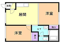 サンコート神楽 2LDKの間取図画像