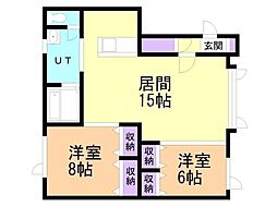 アイリス 2LDKの間取図画像