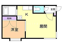 ピュアレジェイス春光 1LDKの間取図画像