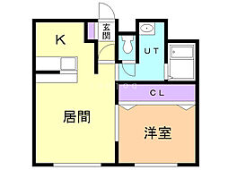 GreatViewAI・887B 1LDKの間取図画像