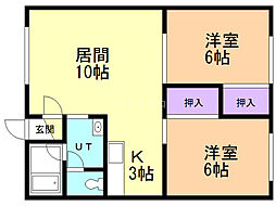 ヴィプレ820 2LDKの間取図画像