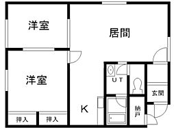 セトル永山 2LDKの間取図画像
