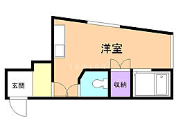 サンタ・クルス ワンルームの間取図画像
