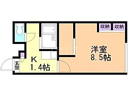 レオパレスフレンドリー 1Kの間取図画像