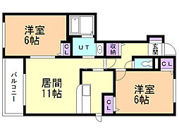 ソフィアコート 2LDKの間取図画像