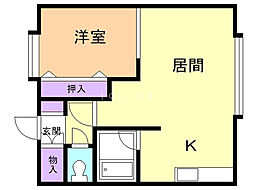 LArc-en-ciel 1LDKの間取図画像