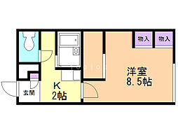 レオパレスドリームハイツ3 1Kの間取図画像