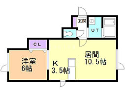 NEO-SY 1LDKの間取図画像