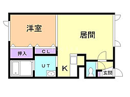 カステルム 1LDKの間取図画像
