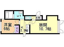 フェリシア 1LDKの間取図画像