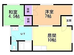 コーポラスかいじ 2LDKの間取図画像