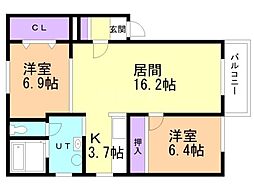 グランデ4 2LDKの間取図画像