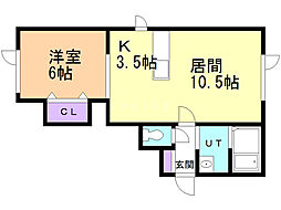 NEO-SY 1LDKの間取図画像