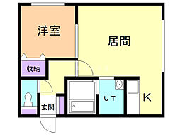 サンシャイン太子 1LDKの間取図画像